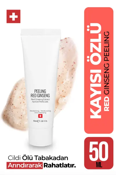 Red Ginseng Peeling Kayısı Özlü 50ml Cit Bakımı İçin Siyah Nokta Önleyici Peeling Temizleme Kremi